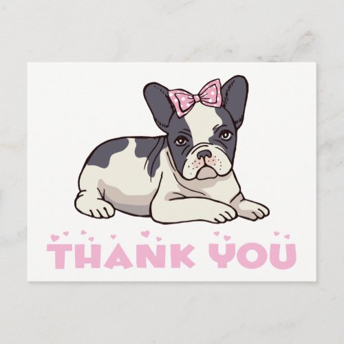 Cute French Bulldog Thank You Frenchie Puppy Dog Postcard