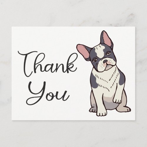 Cute French Bulldog Thank You Frenchie Puppy Dog Postcard