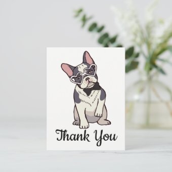 Cute French Bulldog Thank You Frenchie Puppy Dog Postcard | Zazzle