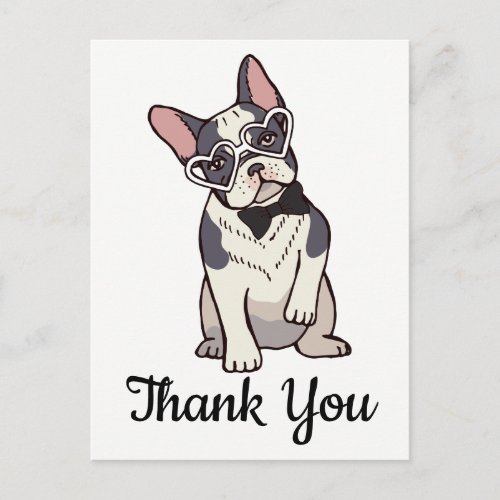 Cute French Bulldog Thank You Frenchie Puppy Dog Postcard