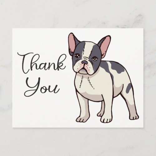 Cute French Bulldog Thank You Frenchie Puppy Dog Postcard