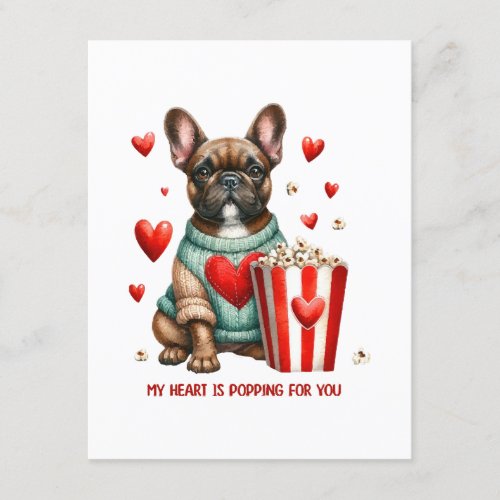 Cute French Bulldog Valentines Day heart Enclosure Card