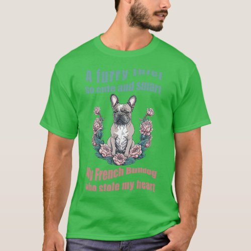 Cute french bulldog vintage style frenchie mon fre T_Shirt
