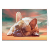 Cute French Bulldog Water Color Art Painting (Front Horizontal)