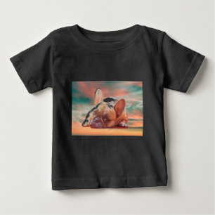 Cute French Bulldog Water Color Art Painting Baby T-Shirt
