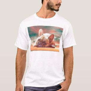 Cute French Bulldog Water Color Art Painting T-Shirt