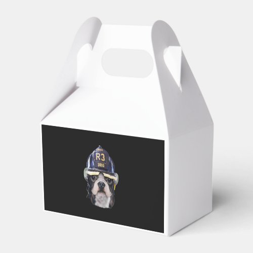 Cute French Bulldog Wearing Firefighter Helmet Favor Boxes