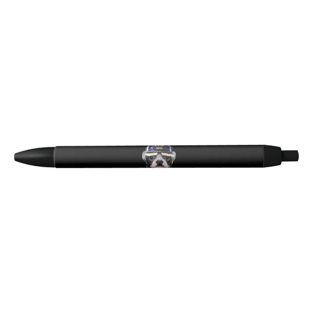 Cute French Bulldog Wearing Firefighter Helmet Pen (Front)