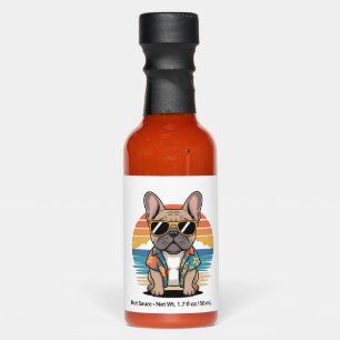 Cute French Bulldog wearing sunglasses Hot Sauces