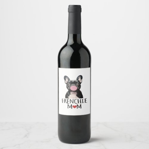 Cute French bulldog Wine Label