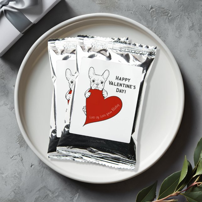 Cute French Bulldog with a Red Heart Coffee Drink Mix (Creator Uploaded)