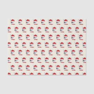 Cute French Bulldog with a Santa Hat - Christmas Tissue Paper