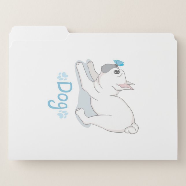 Cute French Bulldog With Butterfly File Folder (Front Left)