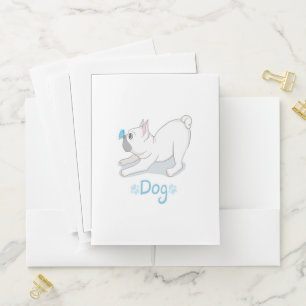 Cute French Bulldog With Butterfly Pocket Folder