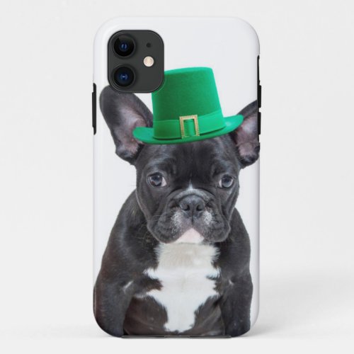 Cute French Bulldog with Hat St Patricks Day iPhone 11 Case