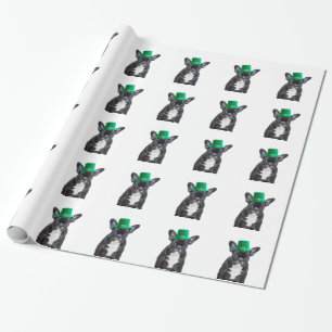 Cute French Bulldog with Hat St. Patrick's Day Wrapping Paper