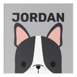 Cute French Bulldog with Personalized Name Acrylic Print