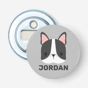 Cute French Bulldog with Personalized Name Bottle Opener