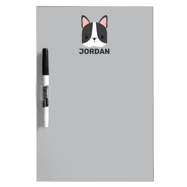 Cute French Bulldog with Personalized Name Dry Erase Board (Front)