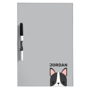 Cute French Bulldog with Personalized Name Dry Erase Board