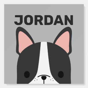 Cute French Bulldog with Personalized Name Foam Board