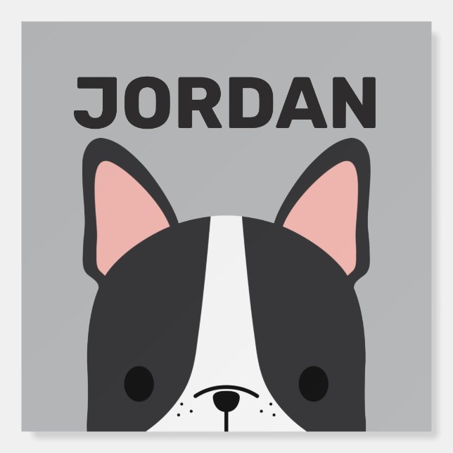Cute French Bulldog with Personalized Name Foam Board (Front)
