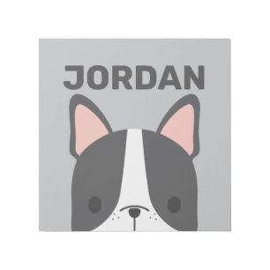 Cute French Bulldog with Personalized Name Gallery Wrap