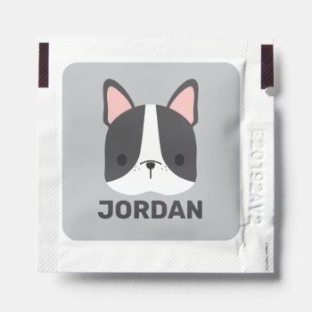 Cute French Bulldog With Personalized Name Hand Sanitizer Packet by chingchingstudio at Zazzle