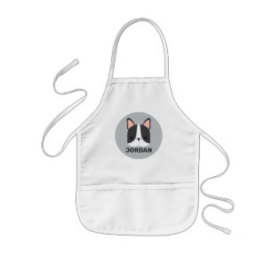 Cute French Bulldog with Personalized Name Kids' Apron