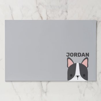Cute French Bulldog With Personalized Name Paper Pad by chingchingstudio at Zazzle