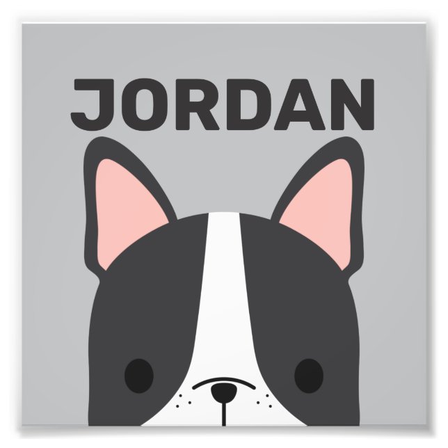 Cute French Bulldog with Personalized Name Photo P (Front)