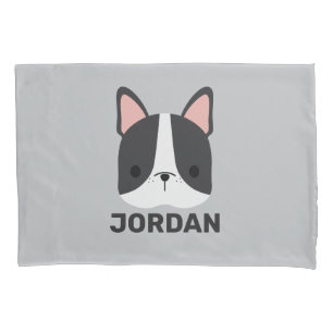 Cute French Bulldog with Personalized Name Pillow Case