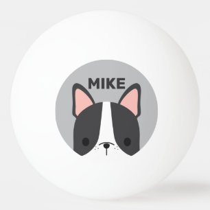 Cute French Bulldog with Personalized Name Ping Pong Ball