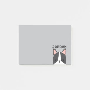 Cute French Bulldog with Personalized Name Post-it Notes