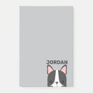Cute French Bulldog with Personalized Name Post-it Notes