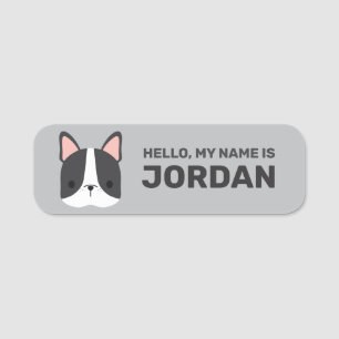 Cute French Bulldog with Personalized Name Tag