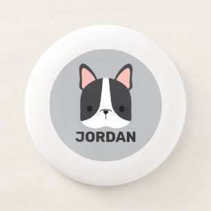 Cute French Bulldog with Personalized Name Wham-O Frisbee