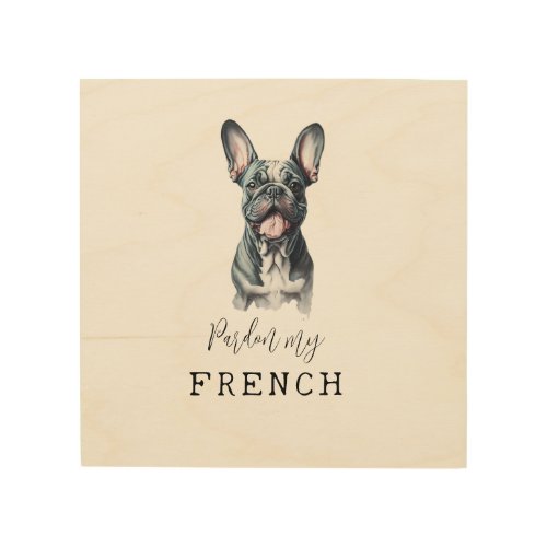 Cute French Bulldog Wood Art Minimalist Wood Wall Art