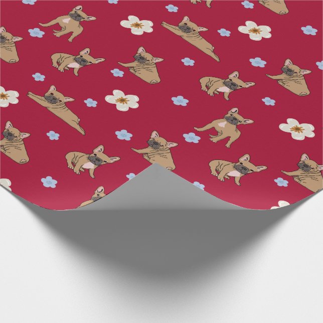 Cute French Bulldog Wrapping Paper (Corner)