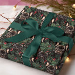Cute French Bulldogs Christmas Pine Wrapping Paper<br><div class="desc">This design may be personalized by choosing the Edit Design option. You may also transfer onto other items. Contact me at colorflowcreations@gmail.com or use the chat option at the top of the page if you wish to have this design on another product or need assistance with this design. See more...</div>