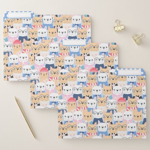 Cute French Bulldogs File Folders