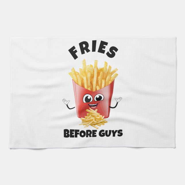  Cute French Fries Cartoon Hoodie &Tee –Funny Food Kitchen Towel (Horizontal)