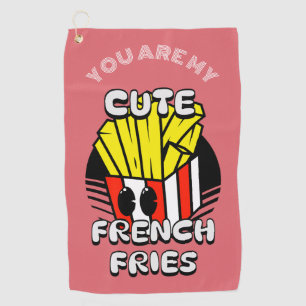 Cute French Fries, Fry-Day personalize valentine Golf Towel