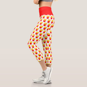 Cute French Fries Pattern Capri Leggings
