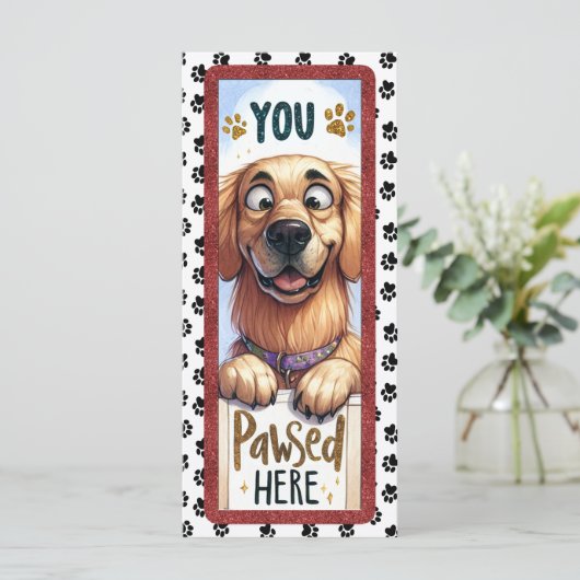 Cute French Golden Retriever Bookmarker (Standing Front)