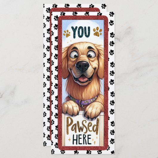 Cute French Golden Retriever Bookmarker (Front/Back)
