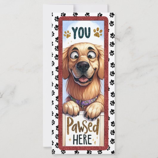 Cute French Golden Retriever Bookmarker (Front)