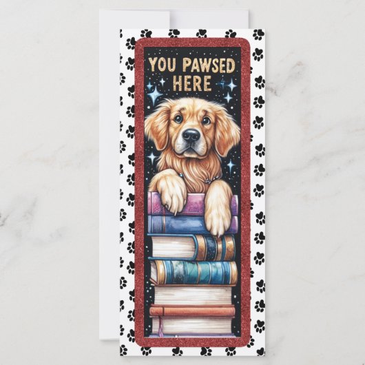 Cute French Golden Retriever Bookmarker (Back)