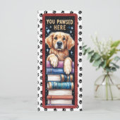 Cute French Golden Retriever Bookmarker (Standing Front)