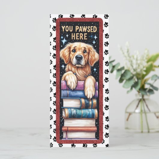 Cute French Golden Retriever Bookmarker (Standing Front)